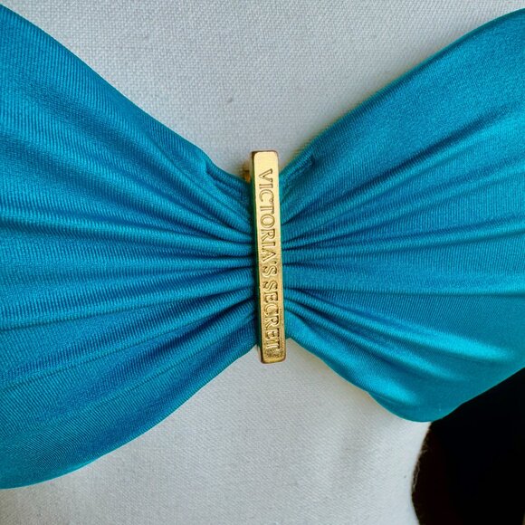 Teal Turquoise Strapless Bikini Top - Picture 4 of 7